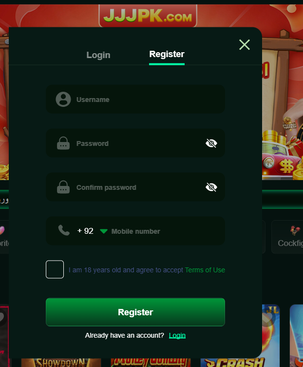 JJJPK Game registeration